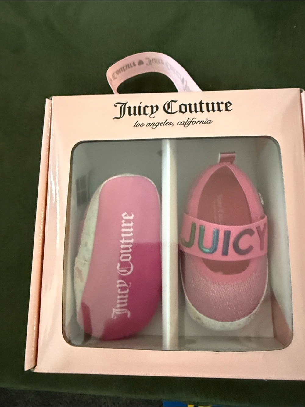 Juicy Couture Pink Baby Walker Slip-On Shoes with JUICY Strap